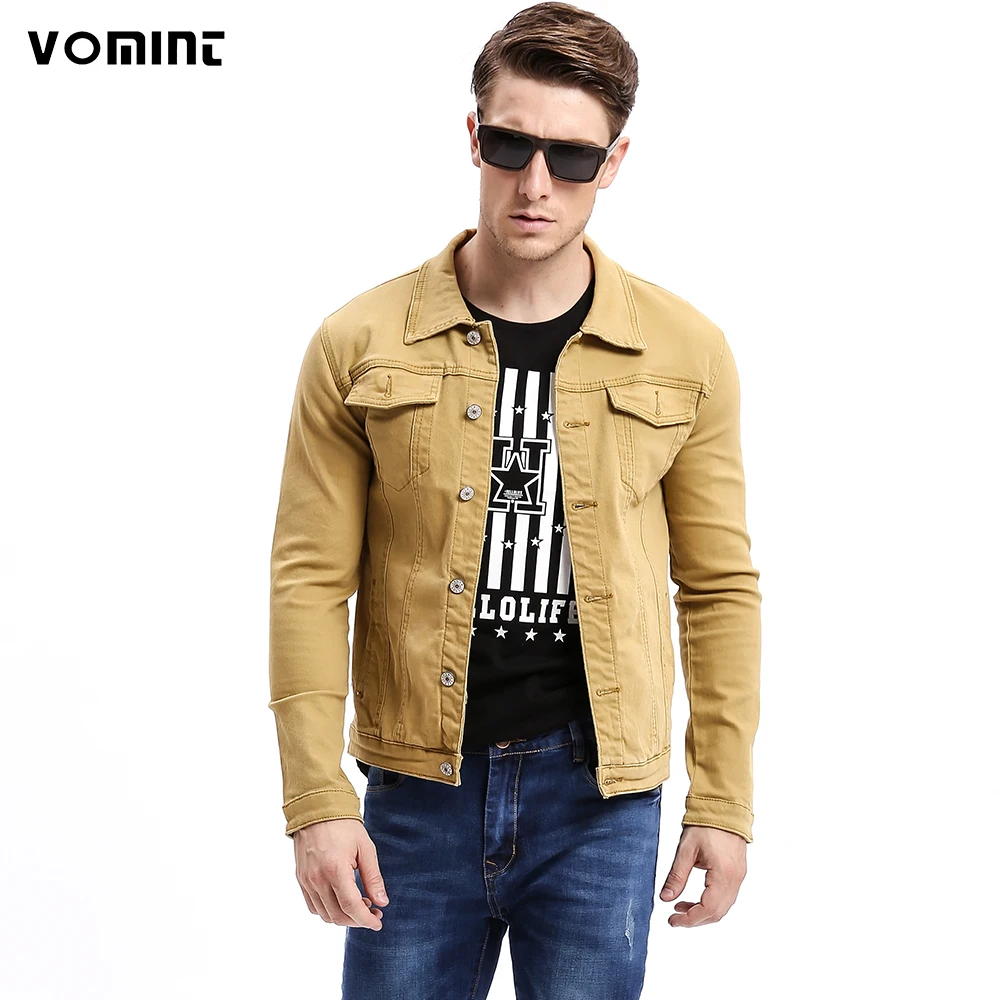Vomint 2019 мужские джинсовые куртки многоцветные эластичные ткани вымытые уличные