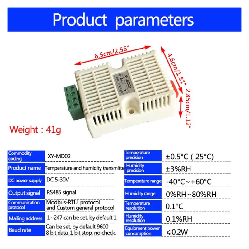 Датчик температуры и влажности SHT20 датчик высокой точности Мониторинга Modbus RS485 |
