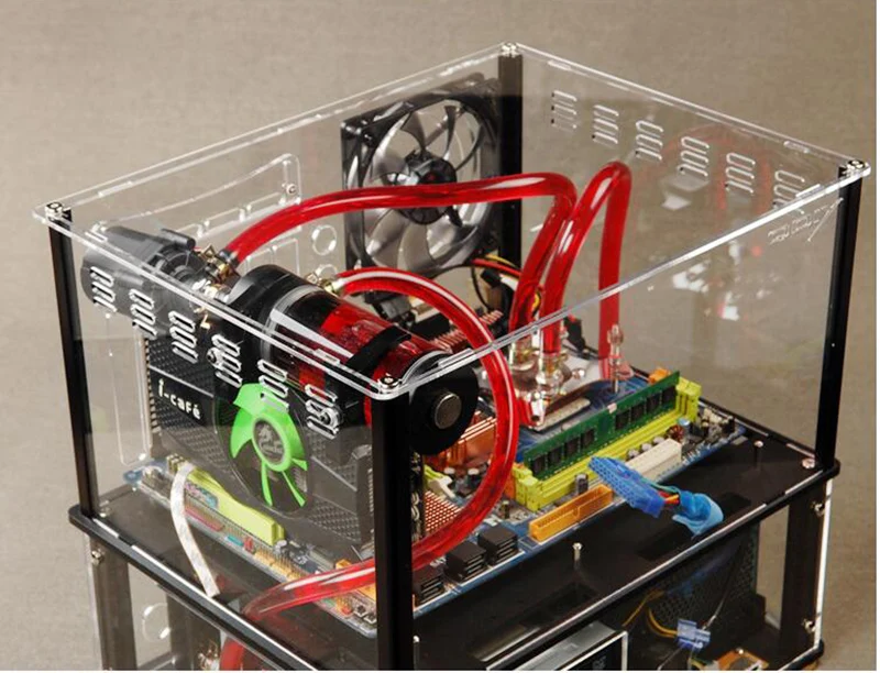 DIY Acrylic transparent chassis Open Frame Horizontal MATX PC case Water Cooling host Box computer Parts gabinete computador