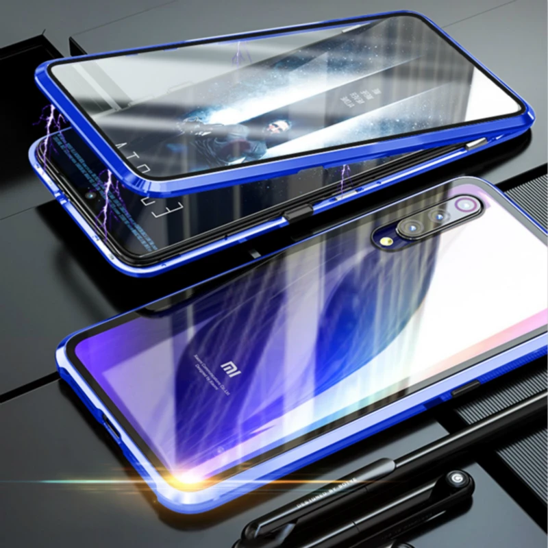Mzxtby металлический магнитный адсорбционный чехол для Xiaomi 9 9T Mi9se Redmi Note7 K20 pro Чехол двусторонний стеклянный Магнитный чехол
