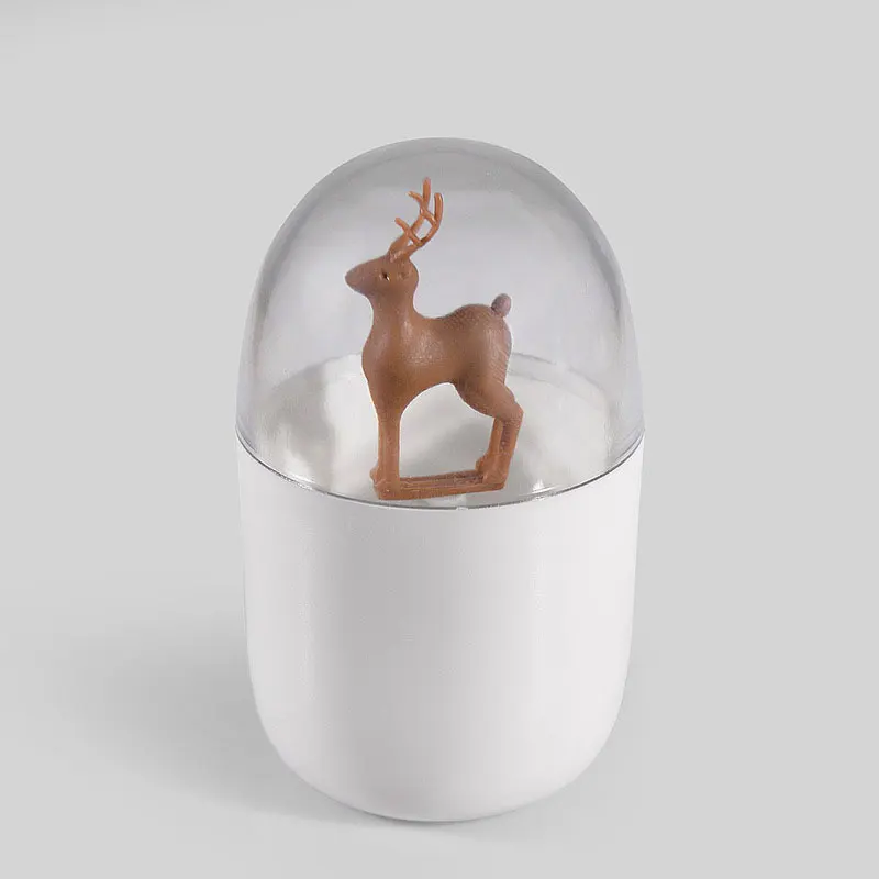 lu Нордический мини животное кактус дерево хлопок тампон макияж Органайзер зубочистка ящик для хранения дома гостиная Настольный пластиковый ящик - Цвет: lu