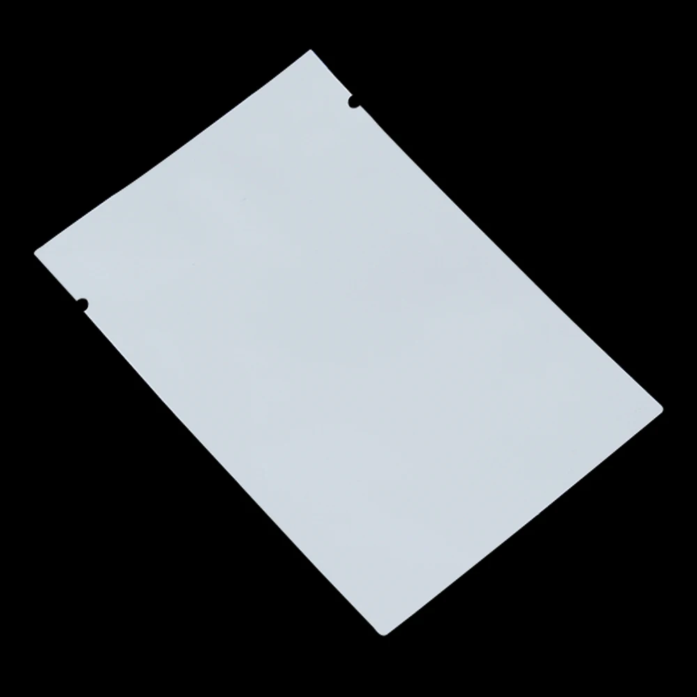 

200Pcs/lot Open Top Matte White Aluminum Foil Storage Packaging Bag Mylar Flat Retails Tea Packing Pouch Snack Nuts Package Bags