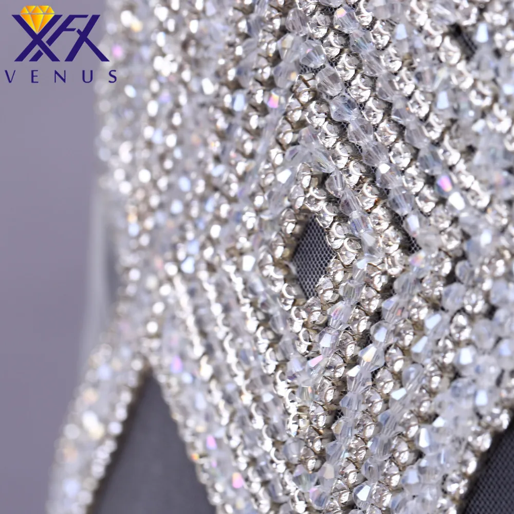 XFX VENUS 1 PC Beading sewing model rhinestone applique beaded beads patches for wedding dress evening gown show coustume | Дом и сад