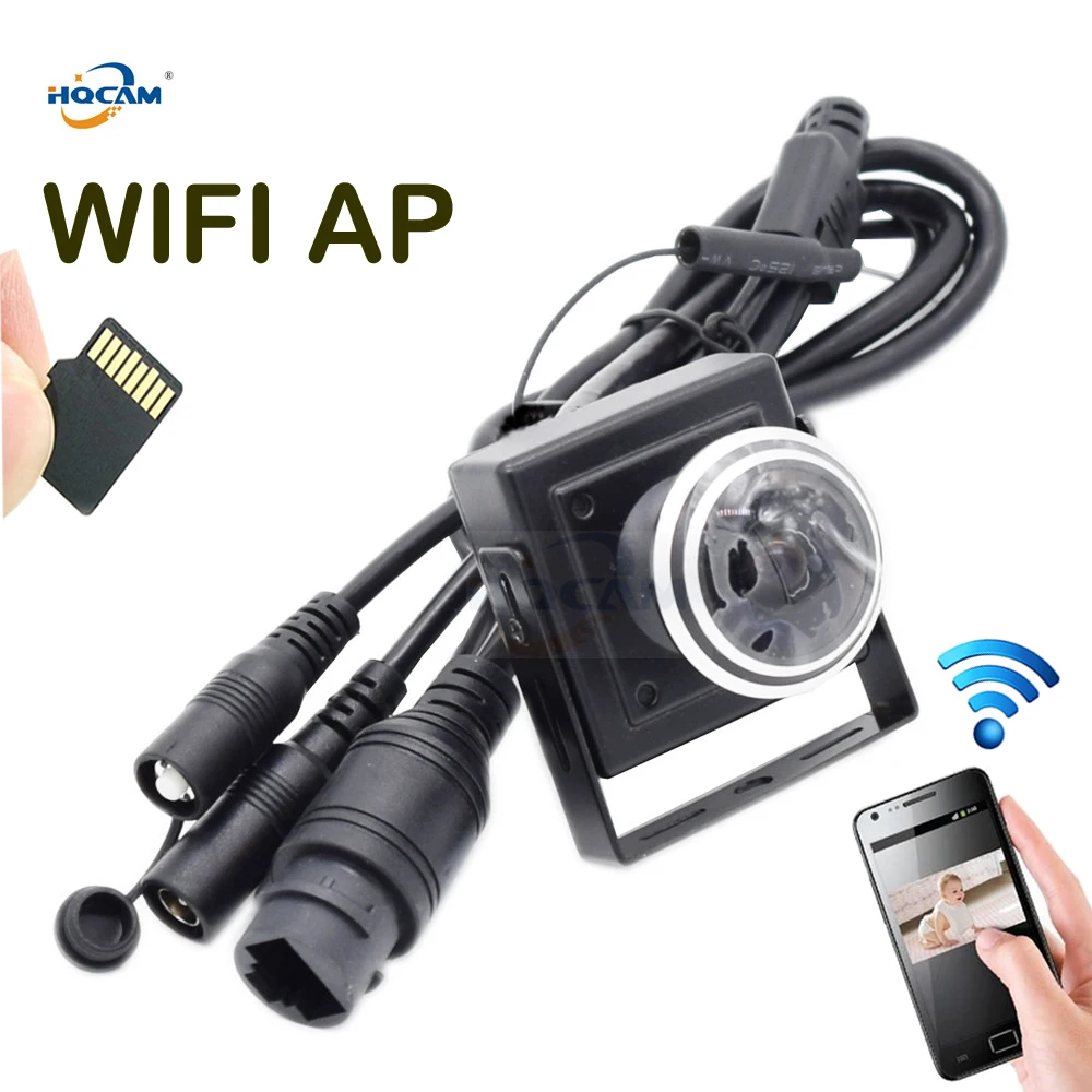 HQCAM 720P/960P/1080P Мини Wi Fi IP камера P2P Слот для SD Карты AP Беспроводная широкоугольная