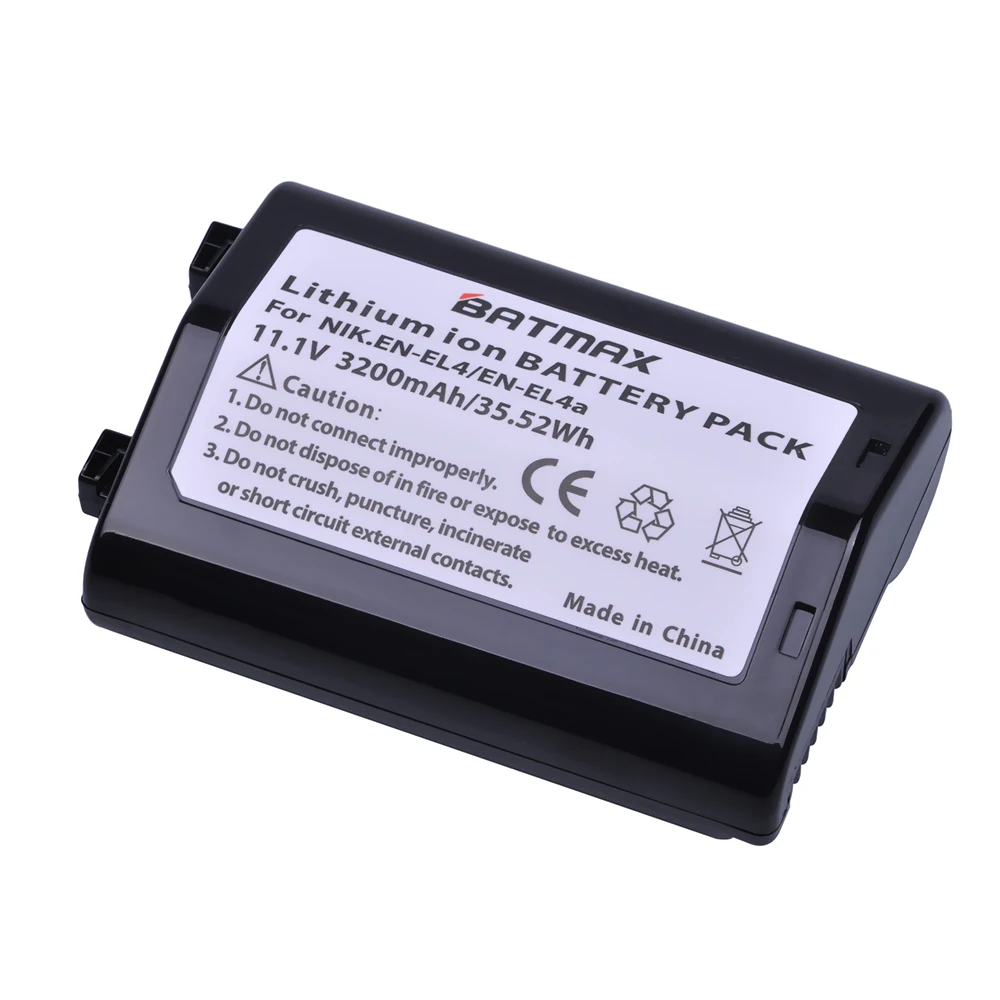 1Pc 3200mAh EN-EL4 EN EL4 EN-EL4a ENEL4a Camera Battery Bateria Akku for Nikon D2H D2Hs D2X D2Xs D3 D3S F6 MH-21 Cameras |