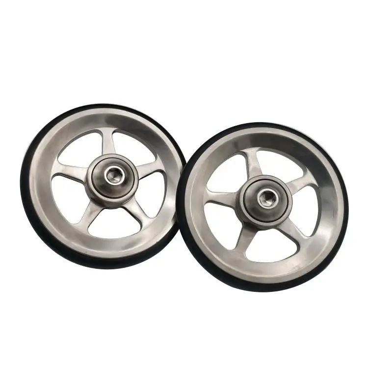 Titanium color 2 pcs Титановый легкий колесный Бромптон супер светильник SEMA 62 г EasyWheel на заднюю стойку Besr качественный складной велосипед черный/Ti/Rainbow/Cusotm - Цвет: Titanium color 2 pcs