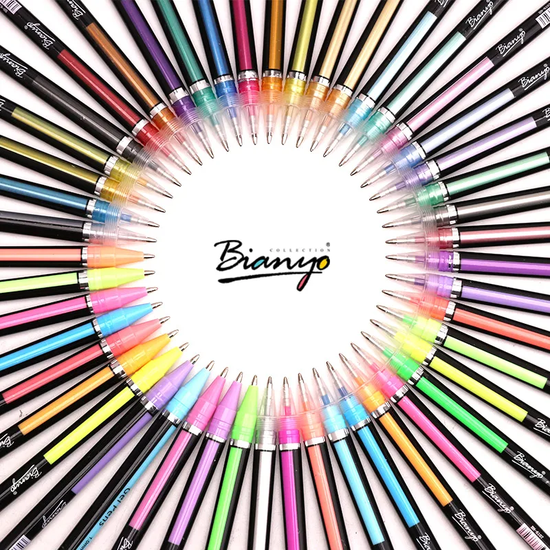 Bianyo милые Гелевые ручки для школы 36/48 Цвета Pen Set и офиса канцелярские шариковых