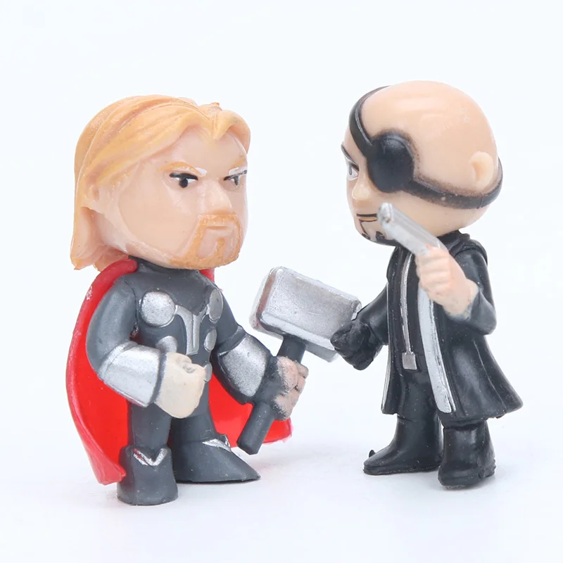 12 шт. Q версия фигура Мстителей набор Marvel игрушки 3,5 см Железный человек Тор Халк Капитан Америка Человек-паук альтрон модель игрушки куклы