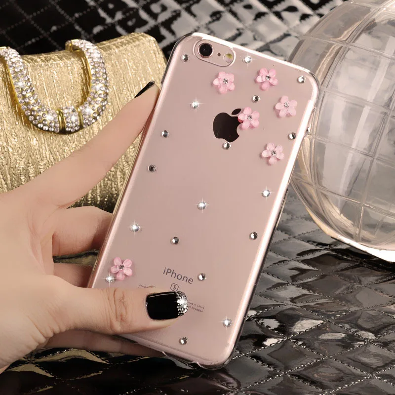 XINGDUO Handmade Ballet Bling Diamond Rhinestone Flower Cover Case For iphone X 5s 5C 6 6s 7 8 Plus XS XR Xs Max Phone case | Мобильные