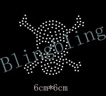 

Free shipping Skull Iron On Rhinestone Trtansfer Crystal Hotflix t-shirt