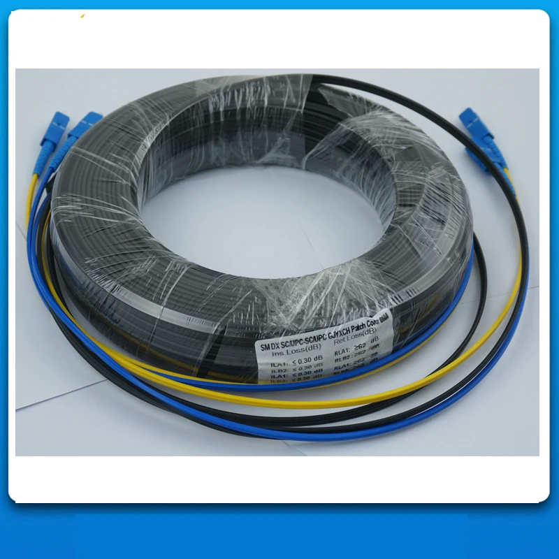 200M Outdoor FTTH Fiber Optic Drop Cable Patch Cord SC/APC to Duplex SM G657A2 LSZH 2cores GJYXCH | Мобильные телефоны и