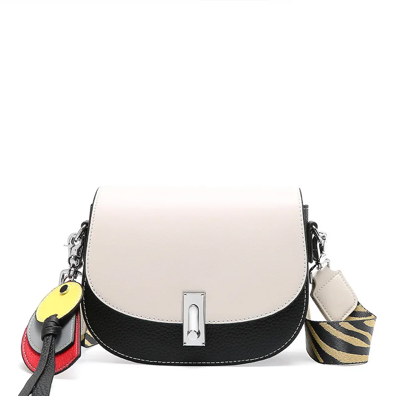 ALNEED Luxury Handbags Women Bags Designer Genuine Leather Saddle Bag Shoulder Bags Ladies Clutch Purses Crossbody Bag - Цвет: White