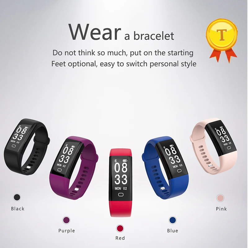 

Smart band wristband 24 hours heart rate monitoring blood pressure monitor IP68 waterproof fitness tracker alarm clock smartband