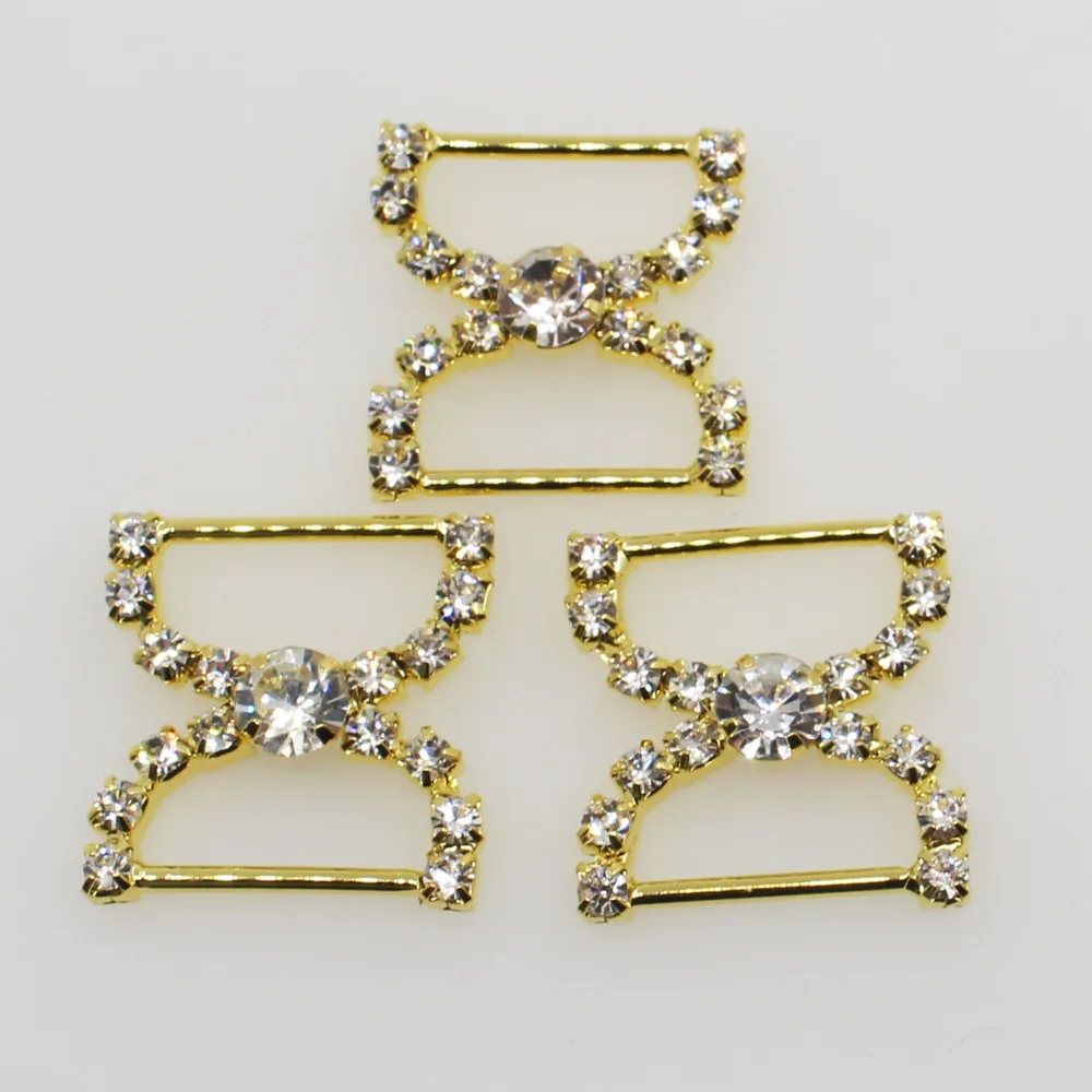 10 шт. 20*22 мм Кристалл Rhinestone золота бикини Купальники разъемы/пряжки металлические цепи Swimwearr Сумка Обувь с пряжкой цепи украсить