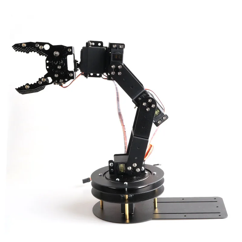 Cheap Robotic Manipulator 6 Dof Metal Robot Arm Set (3D Rotation Base+Metal Mechanical Claw+6 pcs servos ) DIY RC Toy