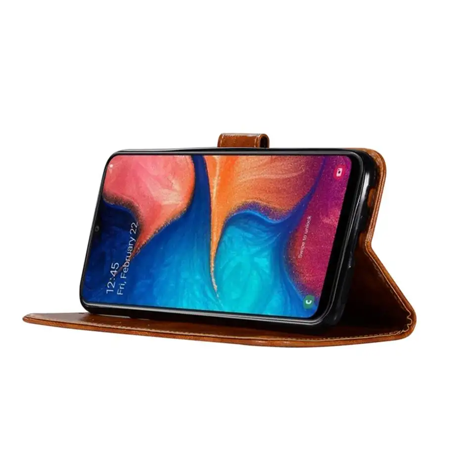Роскошный чехол из искусственной кожи для Samsung Galaxy A10E A20E флип кошелек телефона A20e