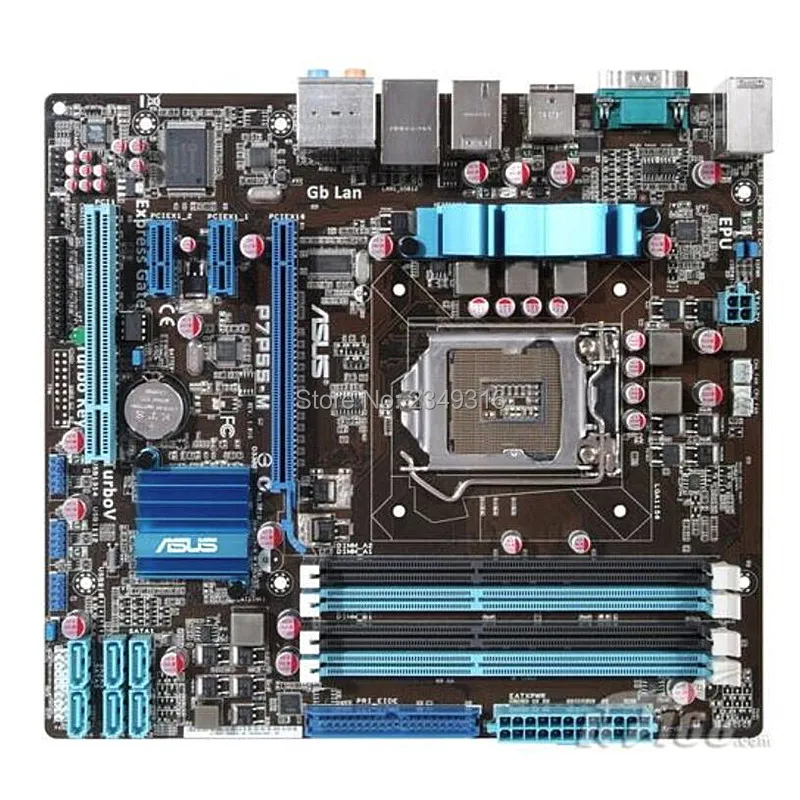 Материнская плата P55 для Asus P7P55 M оригинальная б/у материнская настольного ПК с