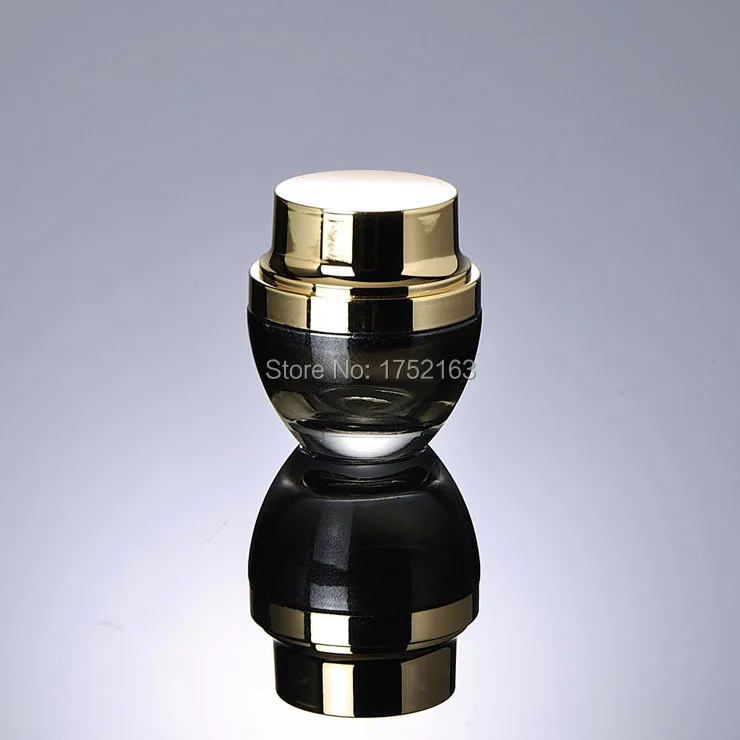 30G Glass Cream Jar Cosmetic Black Container Jars glass containers for creams Packaging Gold Cap Bottle |