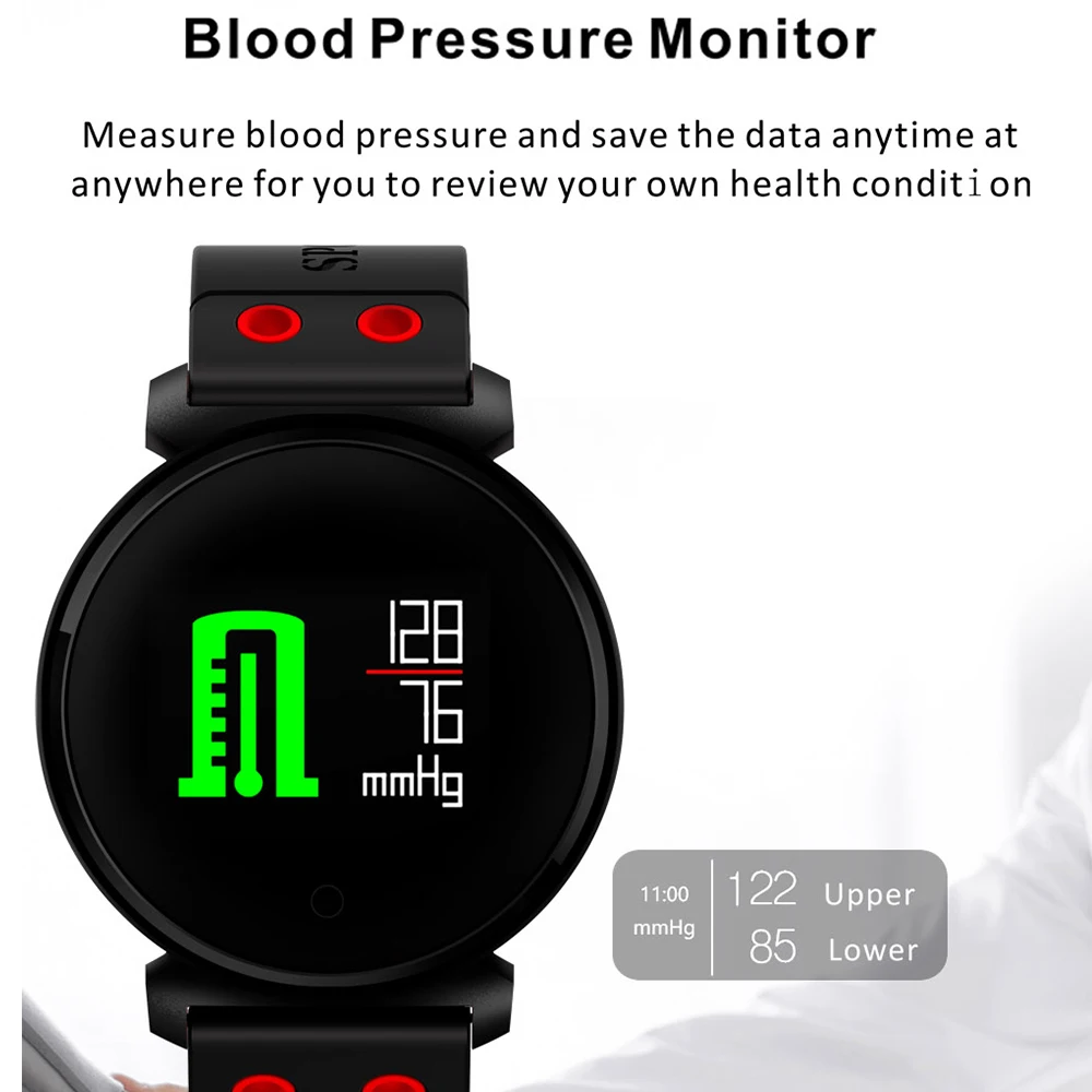 Zucoor умный Браслет Heart Rate Мониторы IP68 Водонепроницаемый группа Шагомер трекер