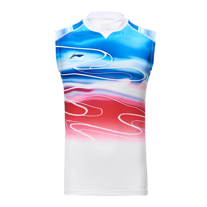 Мужская майка для бадминтона Li-Ning дышащая без рукавов с подкладкой li ning