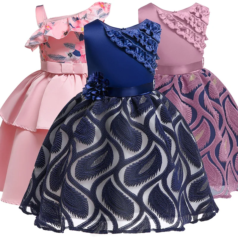 2019 Summer Girls Dresses Teens Baby Girl Birthday Party Wedding Princess Dress 2-10 yrs Kids Print Vestido Children's Clothing | Детская