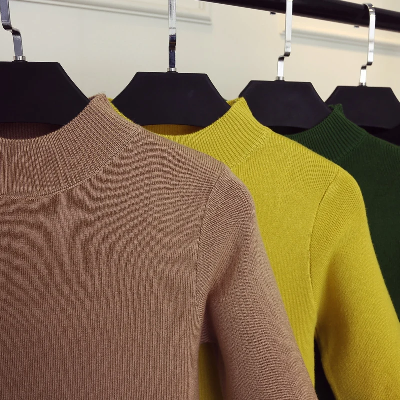 OHCLOTHING рукав голова пять весна-осень облегающий свитер с высоким воротником |