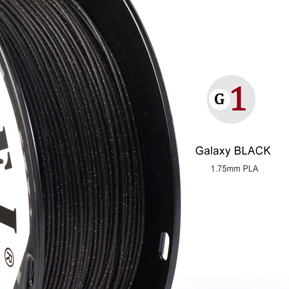 Черный Noulei 3d принтер pla Филамент 1,75 мм 1 кг кристальная текстура сверкающий Galaxy Печатный Материал сверкающий синий - Цвет: Черный