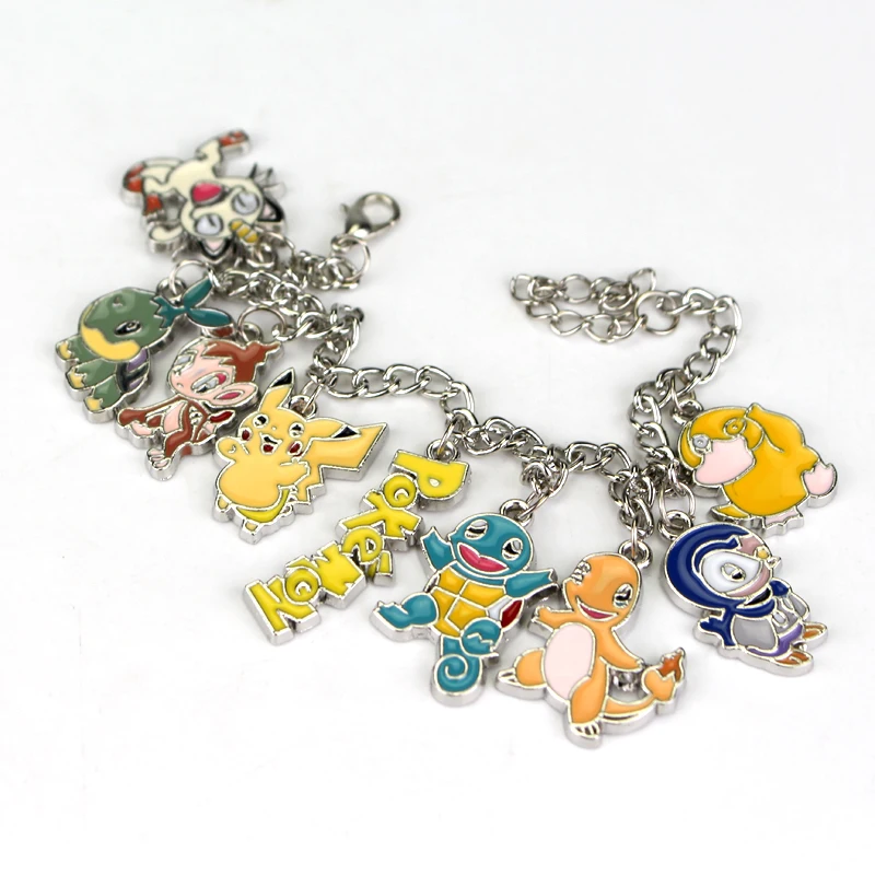 HOT Pokemon Pokeball Charm bracelet DIY Jewelry Maxi Pikachu Accessories Letter Art Image Silver Bracelet for Women Gift | Украшения и