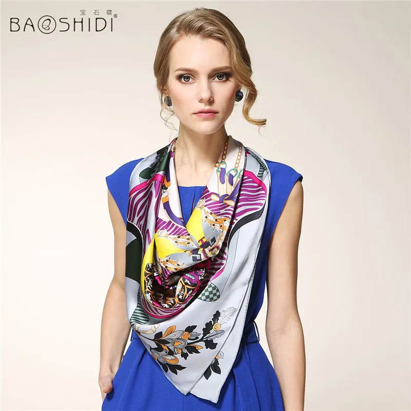 Пляжная накидка BAOSHIDI роскошный бренд оригинальный дизайн 100% чистый шелк женский