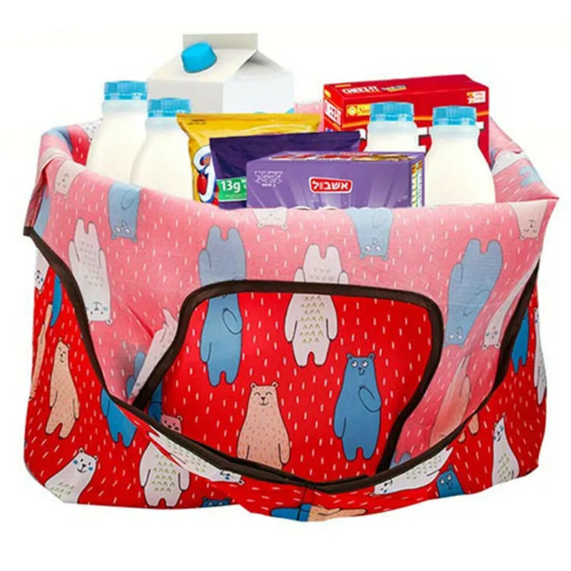 Хлопковая многоразовая Женская Удобная хозяйственная сумка с ручками