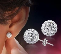 lose money promotion wholesale 925 sterling silver silver zircon crystal ladieswedding earrings