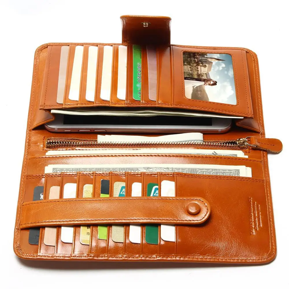 Женский винтажный кошелек из натуральной воловьей кожи с отделением для карт