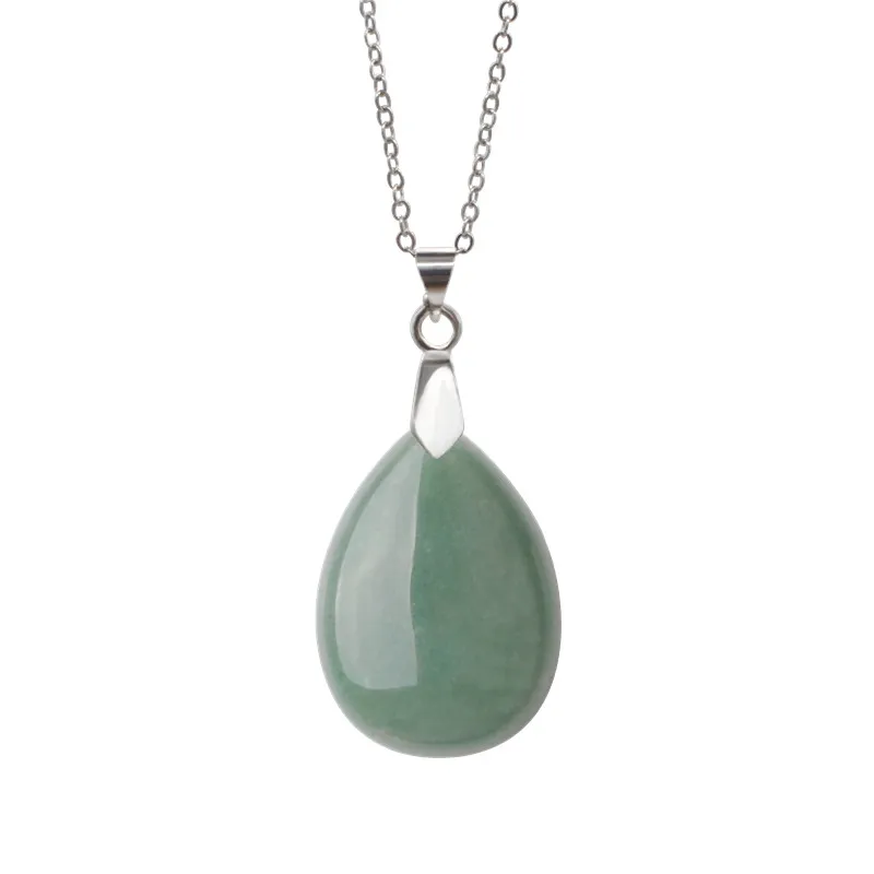 Подвеска в виде капли воды, ожерелье, натуральный каменный розовый кварц, черный оникс, опал, кристалл, шарм, Женские Ювелирные изделия