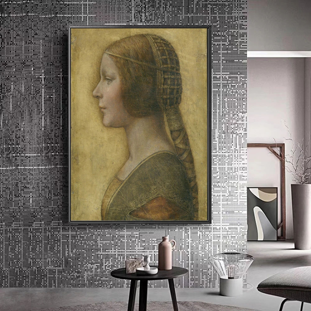 La Bella Principessa картины на холсте от Leonardo Da Vinci знаменитая настенная Художественная печать на холсте репродукции настенные картины Домашний декор