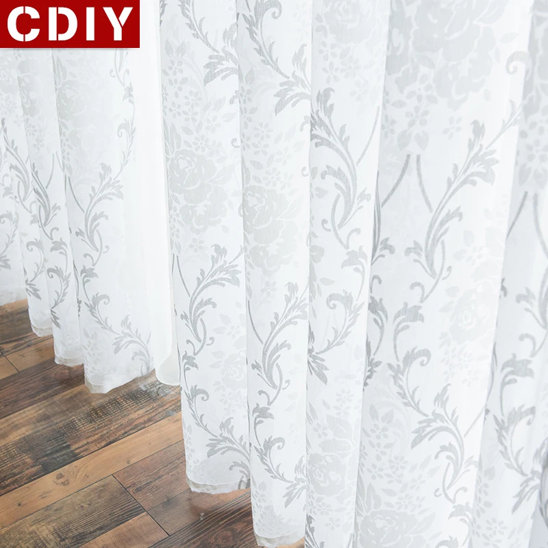 CDIY, белые прозрачные шторы с вышивкой, оконные тюлевые шторы для спальни, гостиной, кухни, вуаль, занавески на окна, драп, распродажа
