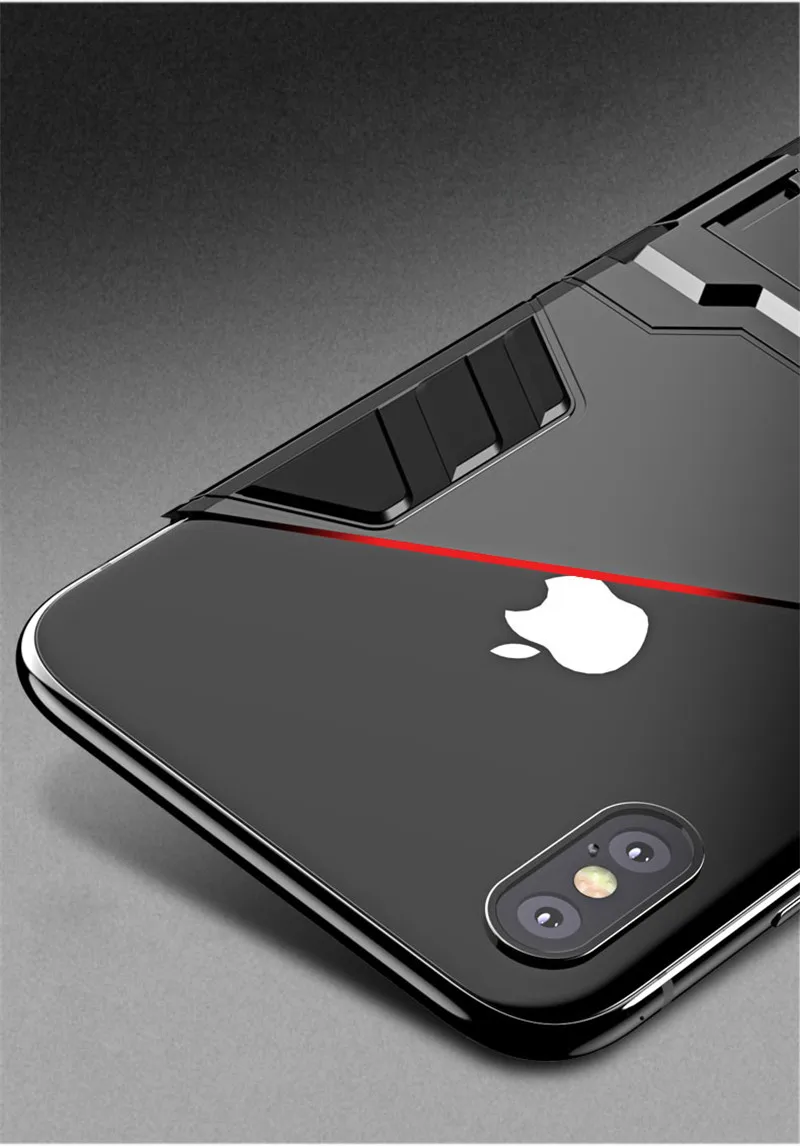 Чехол для iPhone 8, 7, 6, 6S Plus, гибридный, противоударный, 3D, крутой, армированный, прочный, Жесткий Чехол для iPhone X XS MAX, XR, 5 S, 5S, SE, чехол-подставка