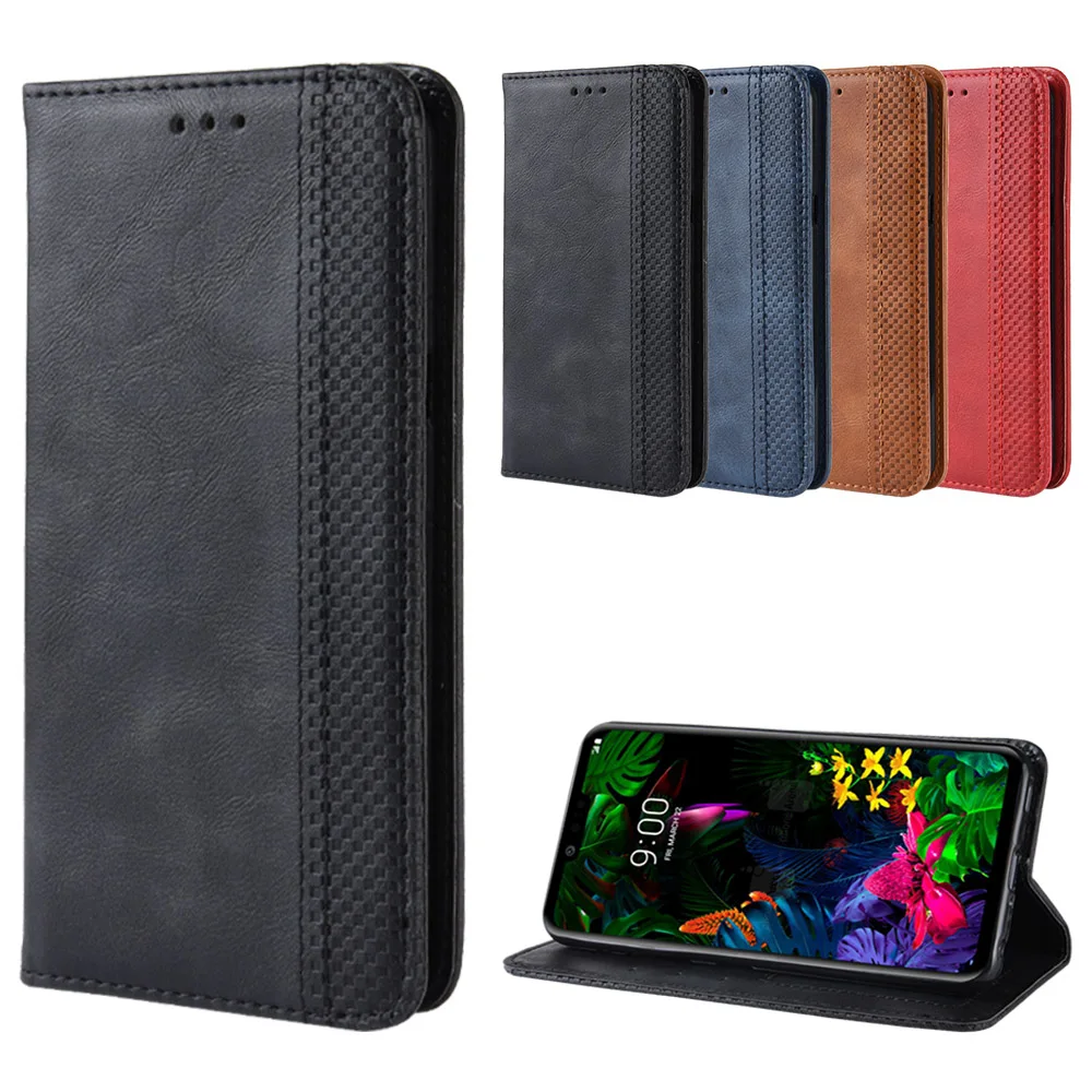 Роскошный тонкий кожаный чехол книжка в стиле ретро для LG G8 ThinQ LM G820N G820QM G820V