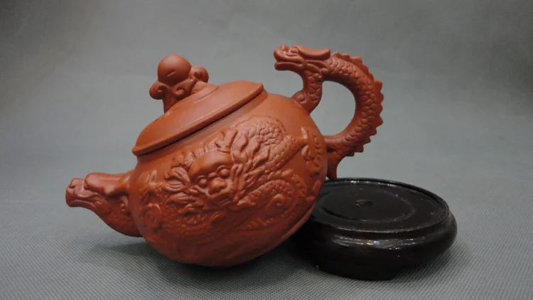 Оригинальный чайник из искусственной кожи 4 шт. [1 + 3 чашки] с драконом 360 мл