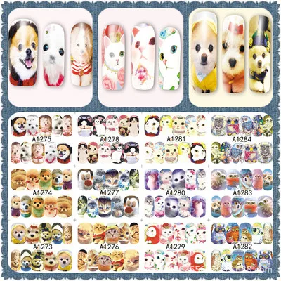 Оптовая продажа 12 листов/набор животные большие водные наклейки дизайнерские