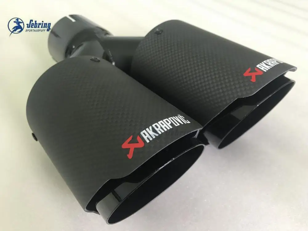 Углеродное волокно Стайлинг AKRAPOVIC нержавеющая сталь Универсальный двойной автомобильный глушитель выхлопной трубы автомобильные аксессуары модификация