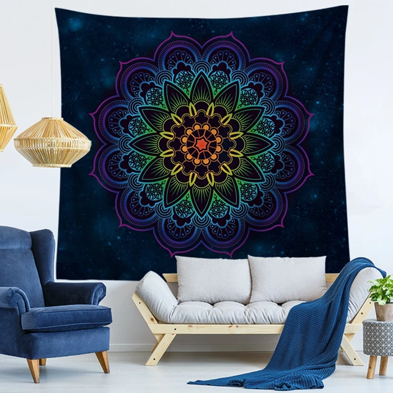 

Home Decorative Wall Hanging Carpet Tapestry Rectangle Bedspread Mandala Flower Painting Pattern GT1323