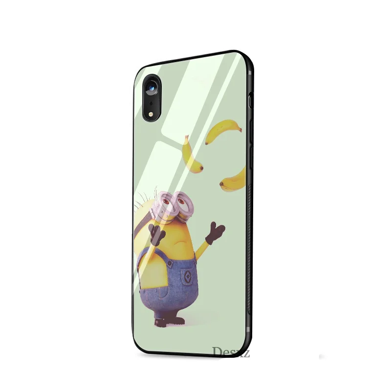 Чехол из закаленного стекла с изображением миньона банана милого аниме