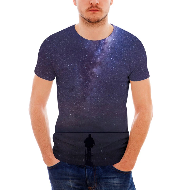 

INSTANTARTS Fashion Summer Men T Shirt Casual Short Sleeve Breathable Tshirt Male Homme 2018 Cool Wolf Pattern Man Tops Clothing