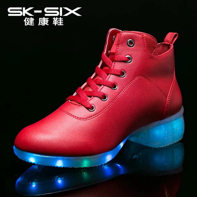 

2018 Fashion New USB Charging Led Children Shoes With Light Up Kids Boys&Girls Luminous Sneakers Glowing Shoes Wing Red Black