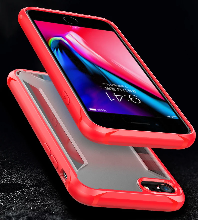 Классный чехол для iPhone 7 8 Plus X XS MAX XR роскошный тонкий прозрачный Гибридный Жесткий