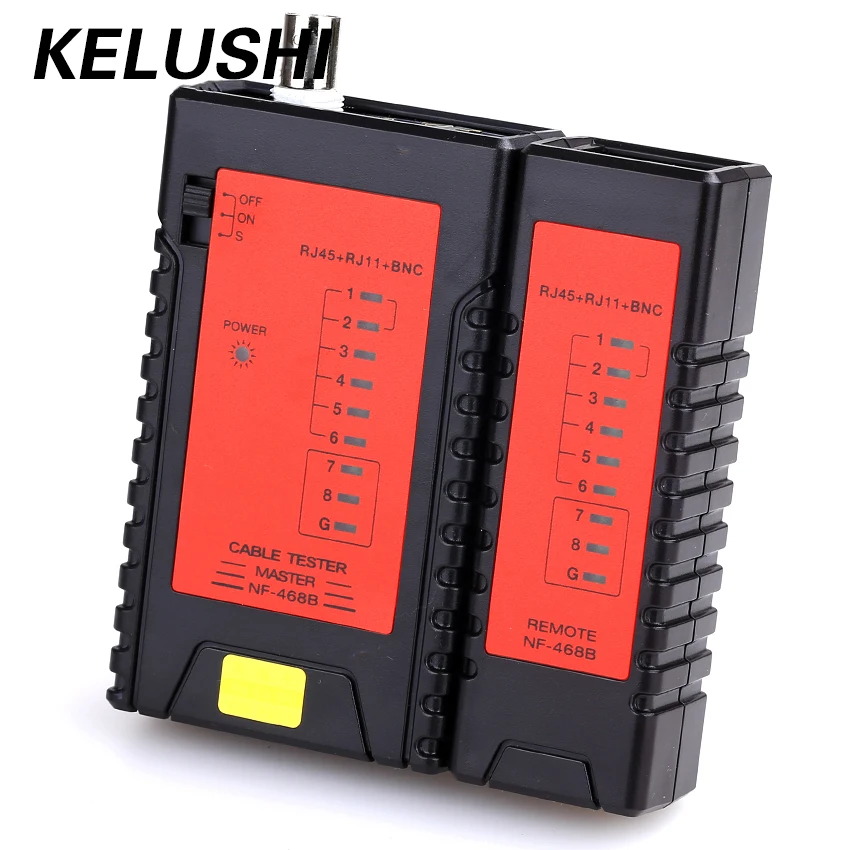 KELUSHI Бесплатная доставка NF 468B сетевой Lan Кабельный тестер RJ45 RJ11 BNC CAT5 кабельный