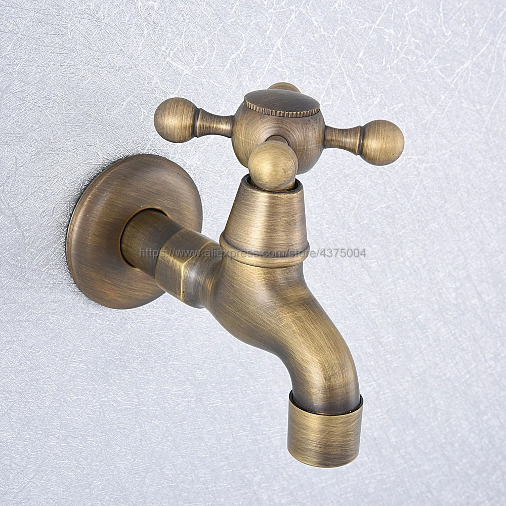 

Antique Bronze Wall Mount Bathroom Mop Pool Faucet Sink Water Taps Toilet Cold Bibcock Nav351