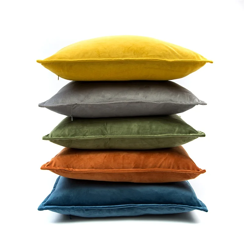 

Soft Velvet Dutch Cashmere Cushion Covers Solid Colors Decoration Throw Pillowcases For Home Sofa Chair Decor