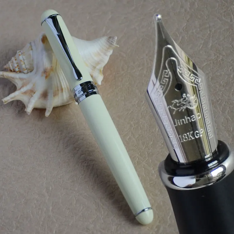 JINHAO X750 блестящий цвет слоновой кости белый и серебряный 0 7 мм Средний НИБ