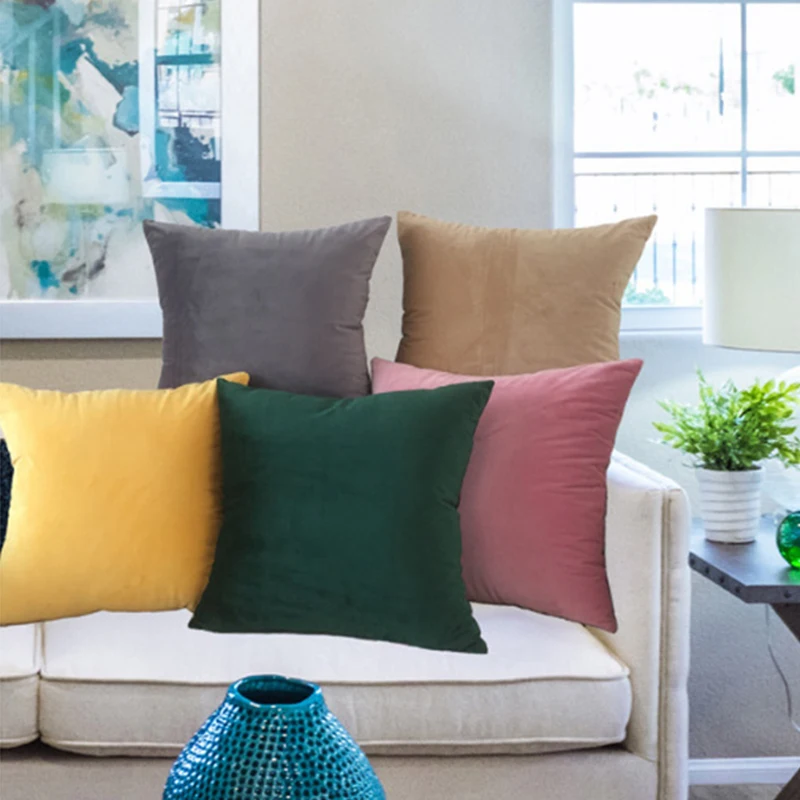 Новинка 1 шт. бархатная однотонная Подушка Сиеста наволочка супер мягкая подушка